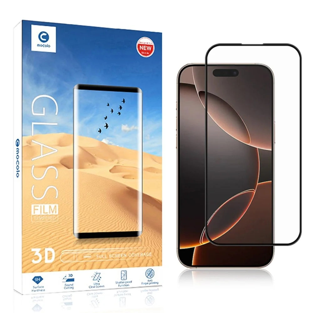 MOCOLO For iPhone 16 Pro Max Screen Protector 3D Curved Tempered Glass HD Clear Full Glue Film - 6