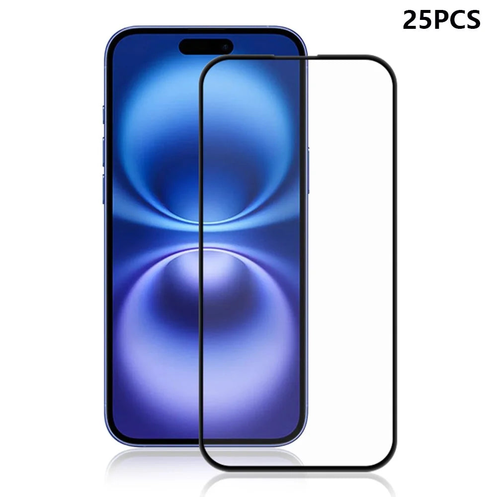 MOCOLO 25Pcs For iPhone 16 Plus Screen Protector 3D Curved Tempered Glass Full Glue Film - 1