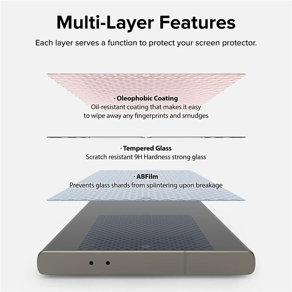 2 Sets For Samsung Galaxy S25 Ultra Tempered Glass HD Clear Screen Protector with Automatic Dust Removal Tool - 4