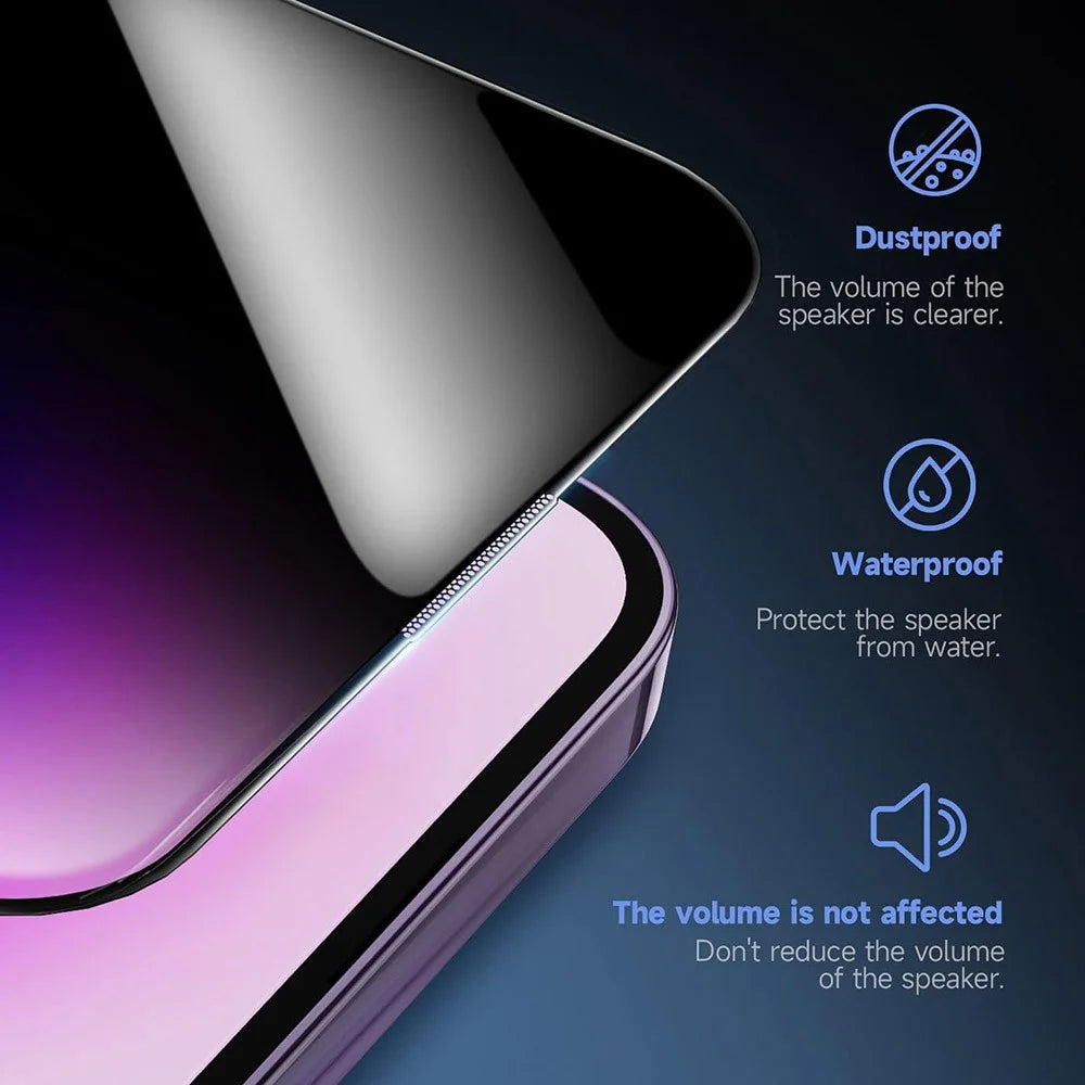 For iPhone 11 Pro Max Anti Spy Tempered Glass Screen Protector with Automatic Dust Removal Tool - 3