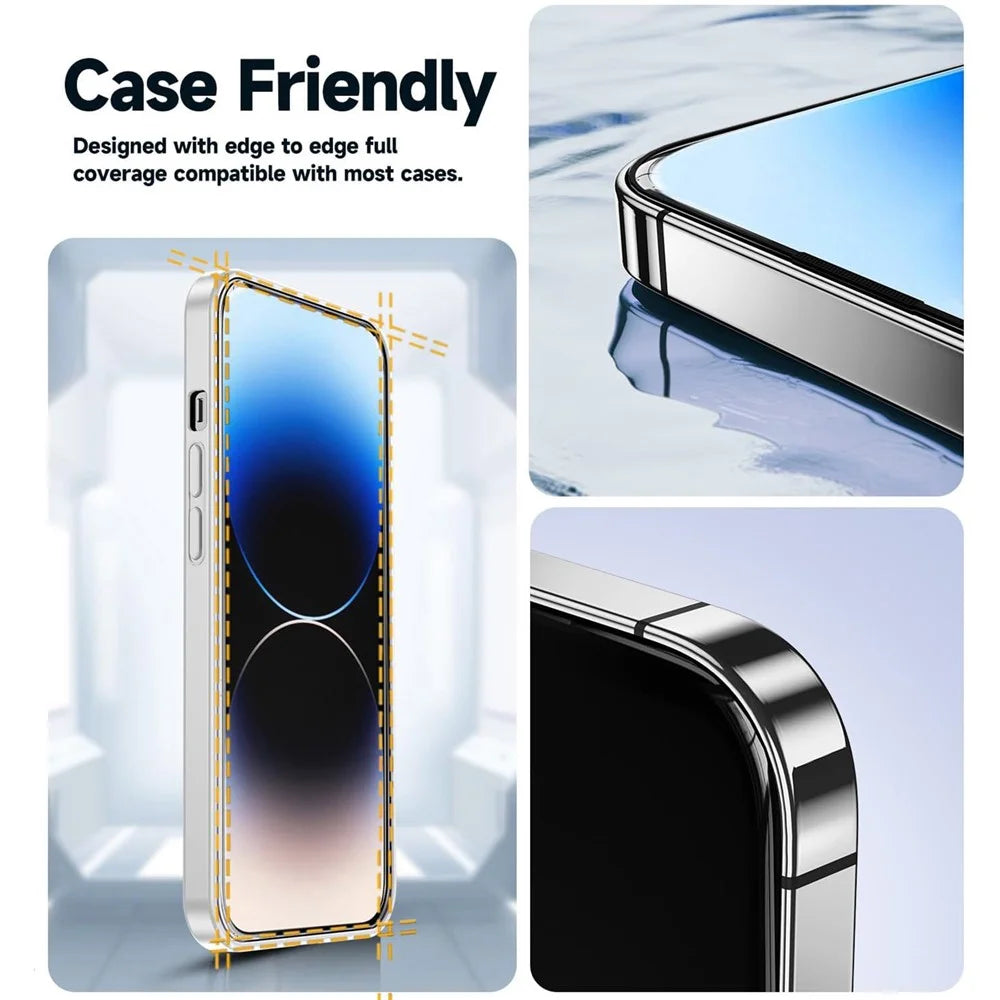 For iPhone 12 Pro Max Tempered Glass HD Clear Screen Protector with Automatic Dust Removal Tool - 2