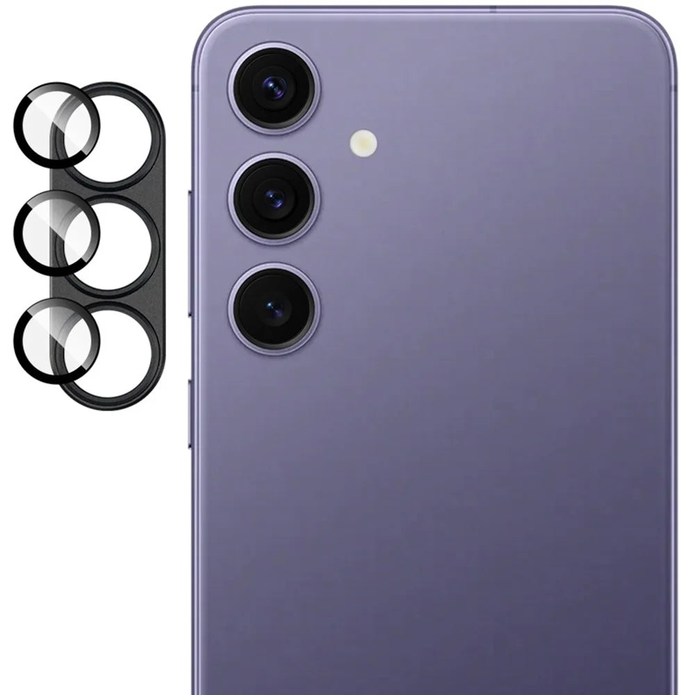 IMAK For Samsung Galaxy S25 Camera Lens Film Metal Lens Cap + Tempered Glass Lens Protector - Black - 1