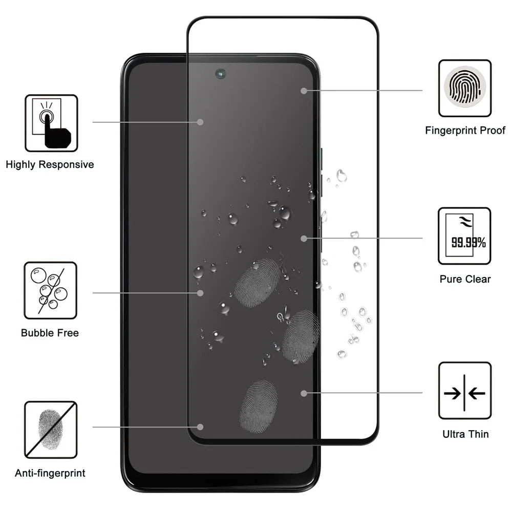 For Motorola Moto G Power (2025) AGC Tempered Glass with Black Edge Full Glue Full Coverage Screen Protector - 2
