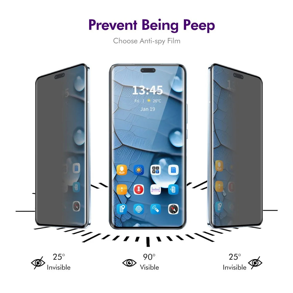 ENKAY HAT PRINCE For Honor 100 Pro 5G  /  Huawei Enjoy 70X Privacy Screen Protector 3D Curved Tempered Glass Anti-Spy Film - 2