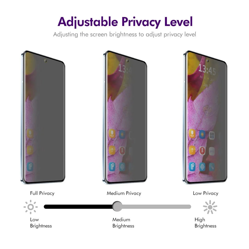 ENKAY HAT PRINCE For Oppo Reno12 Pro 5G (Global)  /  A5 Pro 5G Privacy Screen Protector 3D Curved Tempered Glass Anti-Spy Film - 3