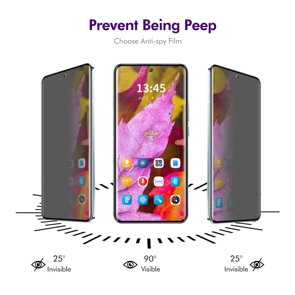 ENKAY HAT PRINCE Privacy Screen Protector for vivo S19 Pro 5G  /  V40 5G  /  V40 Pro 5G 3D Curved Screen Film with Installation Tool - 4