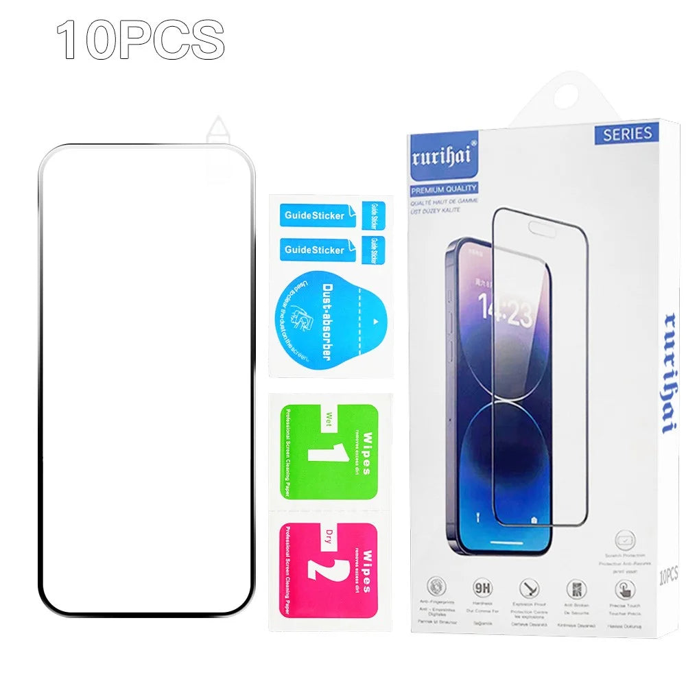 RURIHAI 10Pcs For Google Pixel 9a High Aluminium-Silicon Glass Film 0.26mm 2.5D Screen Protector - 7