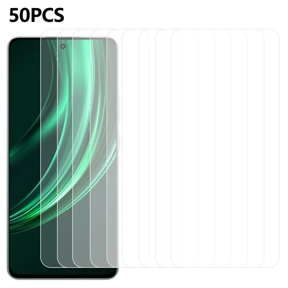 50Pcs For Realme 13 5G Screen Protector Full Glue Tempered Glass Clear Screen Film (No Package, with Wipes Set, Dust-absorber, Guide Sticker) - 1