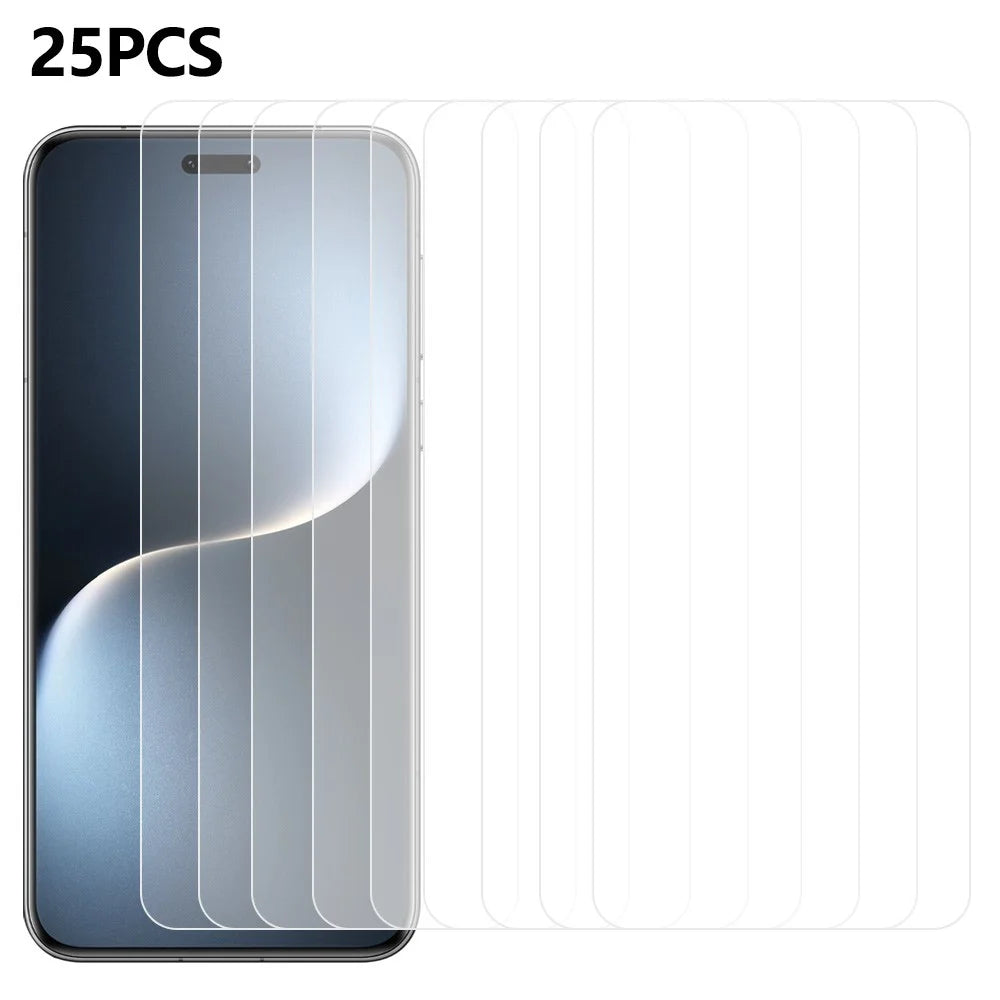 25Pcs For Honor Magic7 5G Tempered Glass High Definition Screen Protector Film (No Package, with Wipes Set, Dust-absorber, Guide Sticker) - 1