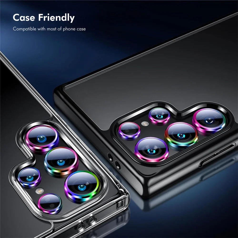ENKAY HAT PRINCE For Samsung Galaxy S25 Ultra Camera Lens Protector   AR Clear Metal Ring Rear Lens Film - Black - 6