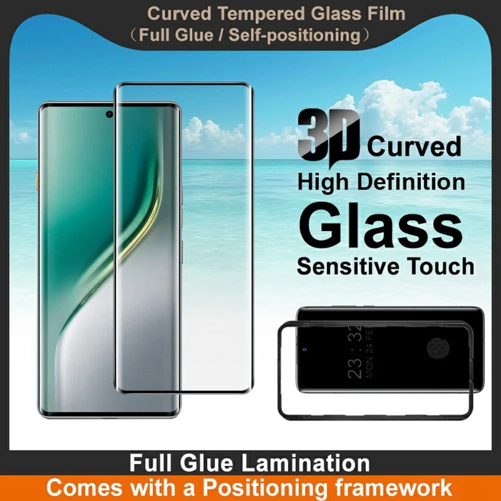 IMAK For TECNO Camon 40 Pro 5G / 4G Screen Protector Full Glue 3D Curved Tempered Glass Film with Positioning Frame - 3