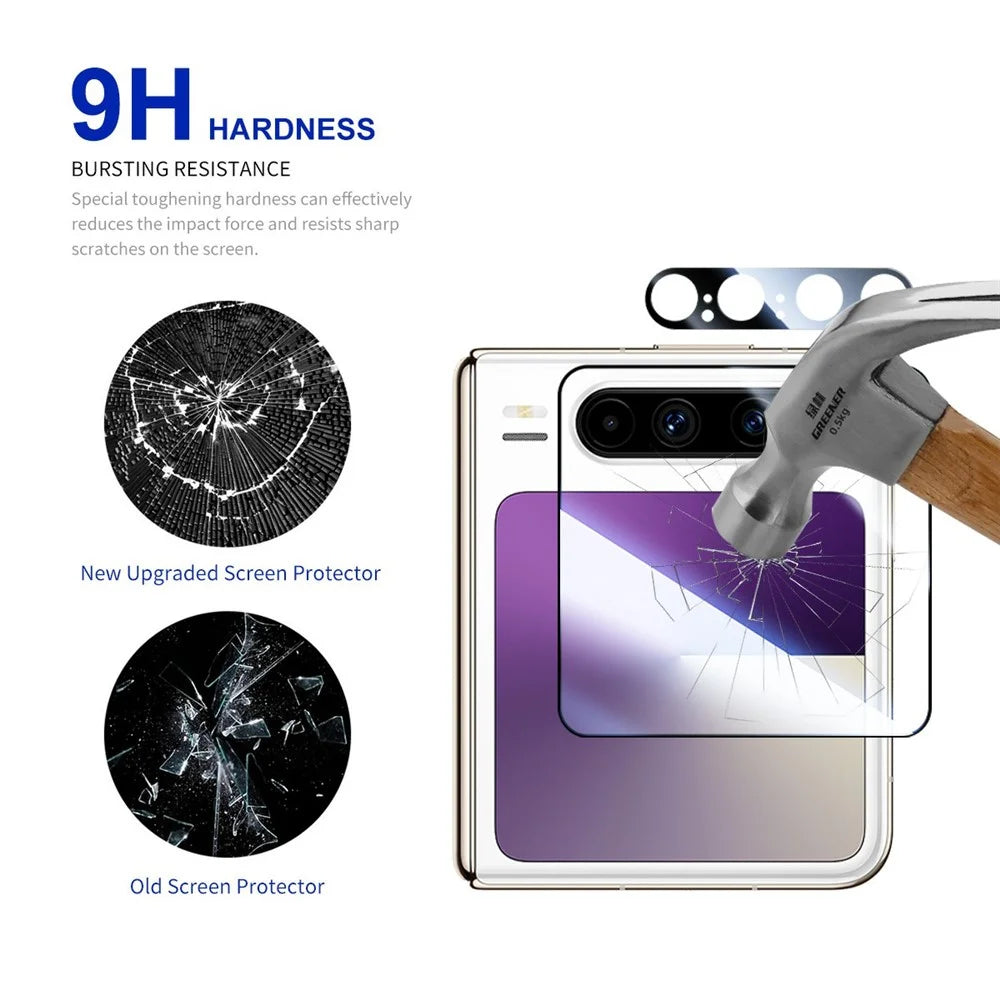 RURIHAI For Huawei Pura X Screen Protector + Camera Lens Protector Silk Printing High Aluminium-Silicon Glass Film Easy Installation - 3