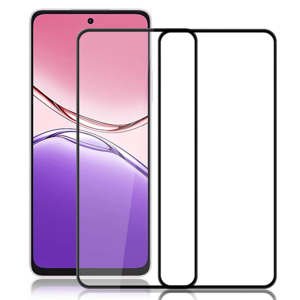AMORUS 2Pcs For Oppo A5 Pro 5G Screen Protector Shatterproof Silk Printing Tempered Glass Film - Black - 1