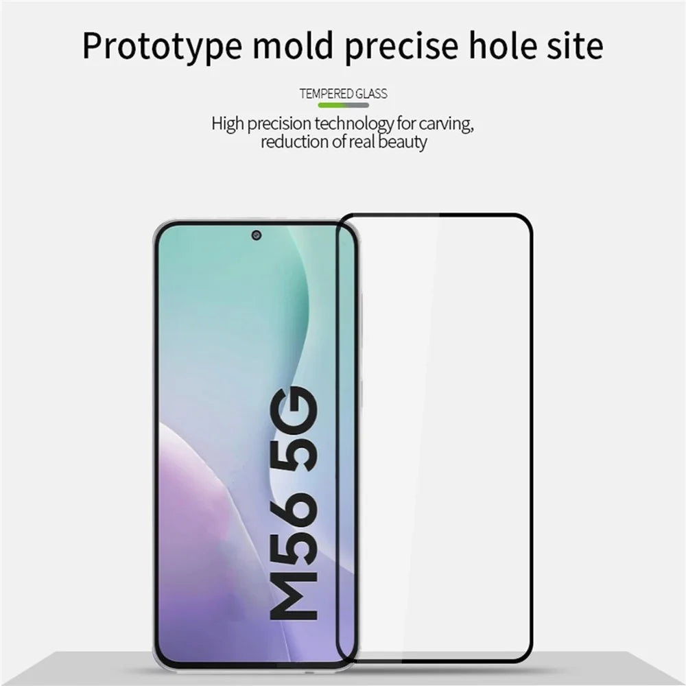 MOFI For Samsung Galaxy M56 5G Screen Protector  9H Full Glue Full Coverage High Aluminum-Silicon Glass Film - Black - 3