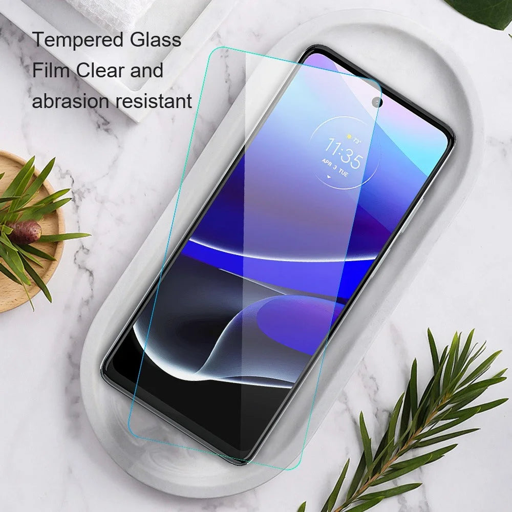 AMORUS For Motorola Moto E22i 4G 2.5D Arc Edge 9H Anti-scratch Film High Aluminum-silicon Glass Screen Protector - 5