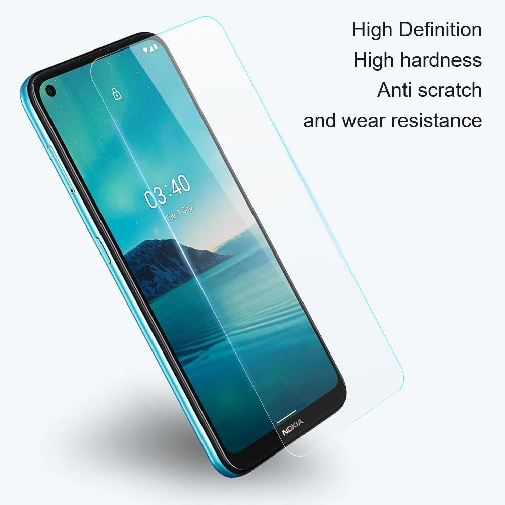 AMORUS For Nokia C21 Plus 4G 9H Hardness High Aluminum-silicon Glass Screen Protector 2.5D Arc Edge Anti-dust Protective Film - 4