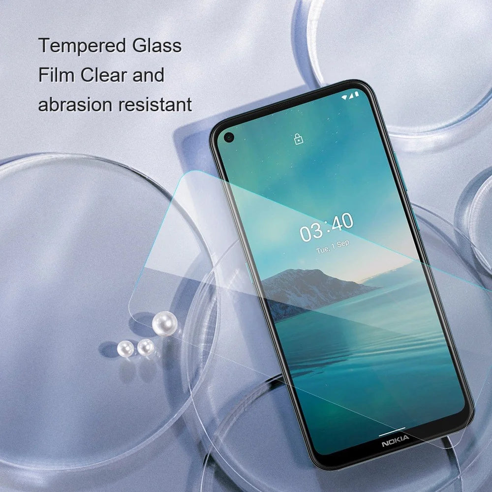 AMORUS For Nokia C21 Plus 4G 9H Hardness High Aluminum-silicon Glass Screen Protector 2.5D Arc Edge Anti-dust Protective Film - 6
