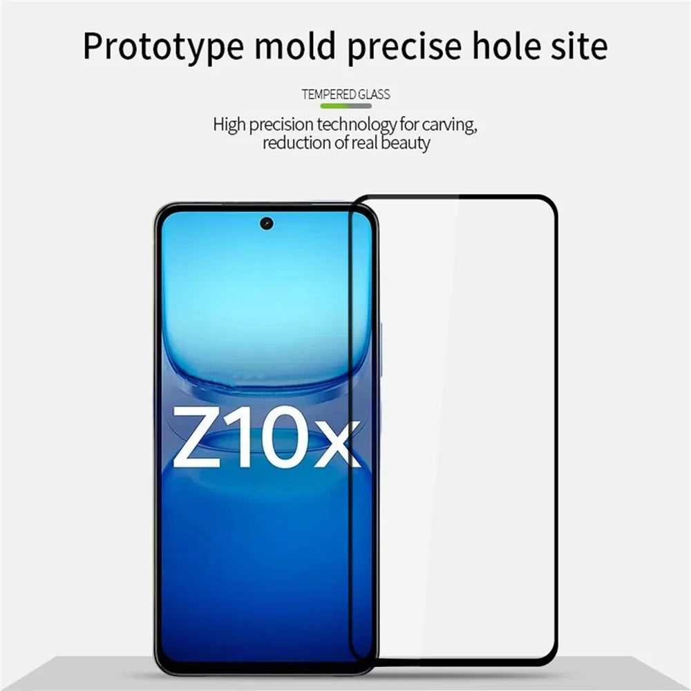 MOFI For vivo iQOO Z10x 5G Screen Protector  9H Full Glue Full Coverage High Aluminum-Silicon Glass Film - Black - 3