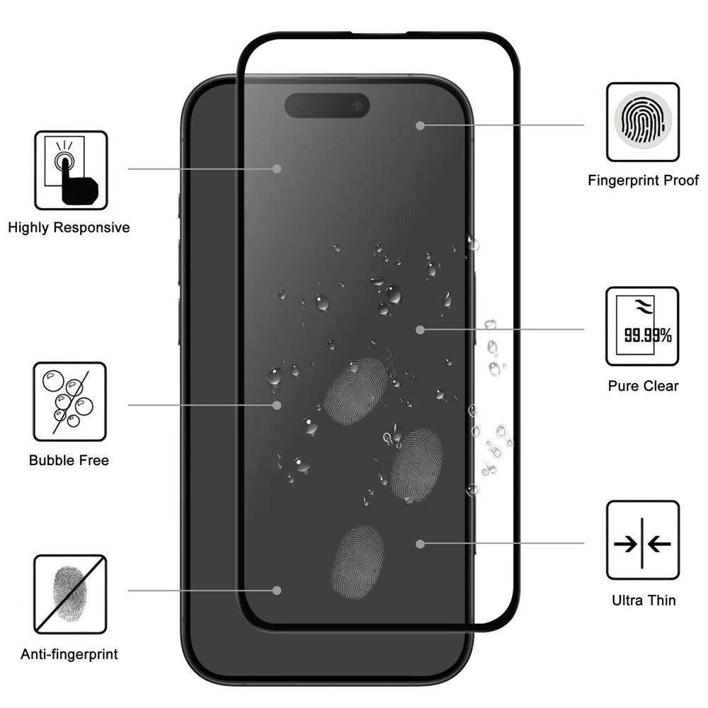 For iPhone Air AGC Tempered Glass with Black Edge Full Glue Full Coverage Screen Protector - 2