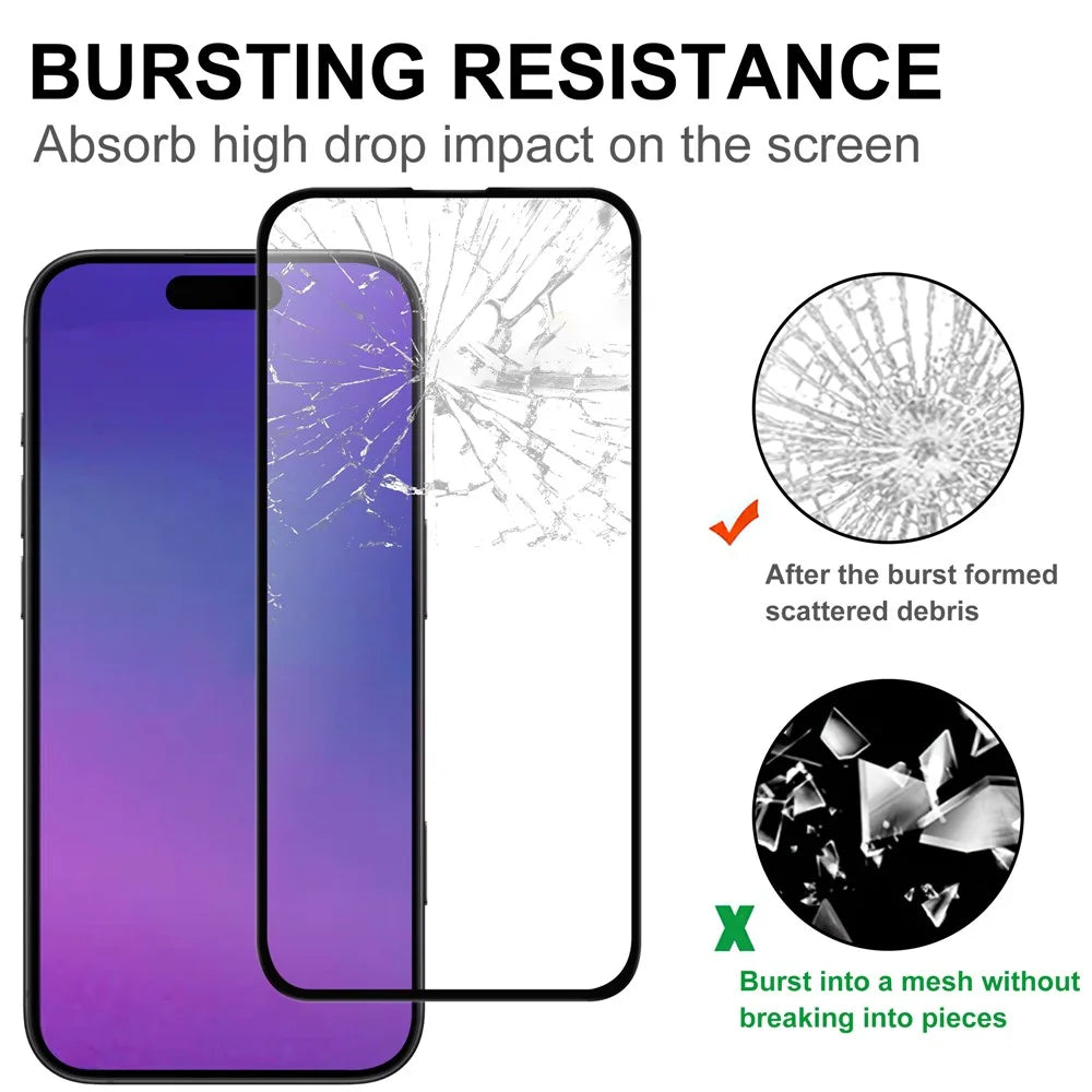For iPhone Air AGC Tempered Glass with Black Edge Full Glue Full Coverage Screen Protector - 4