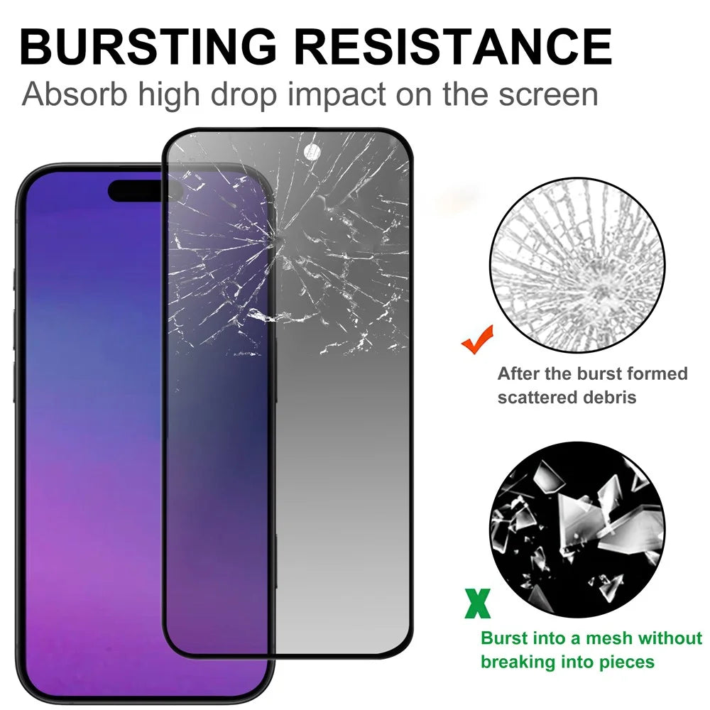 For iPhone Air Tempered Glass Screen Protector 2.5D Arc Edge Anti-Spy Film - 4