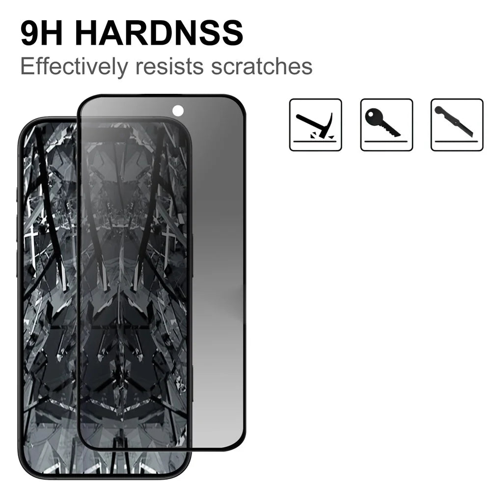 For iPhone 17 Tempered Glass Screen Protector 2.5D Arc Edge Anti-Spy Film - 3