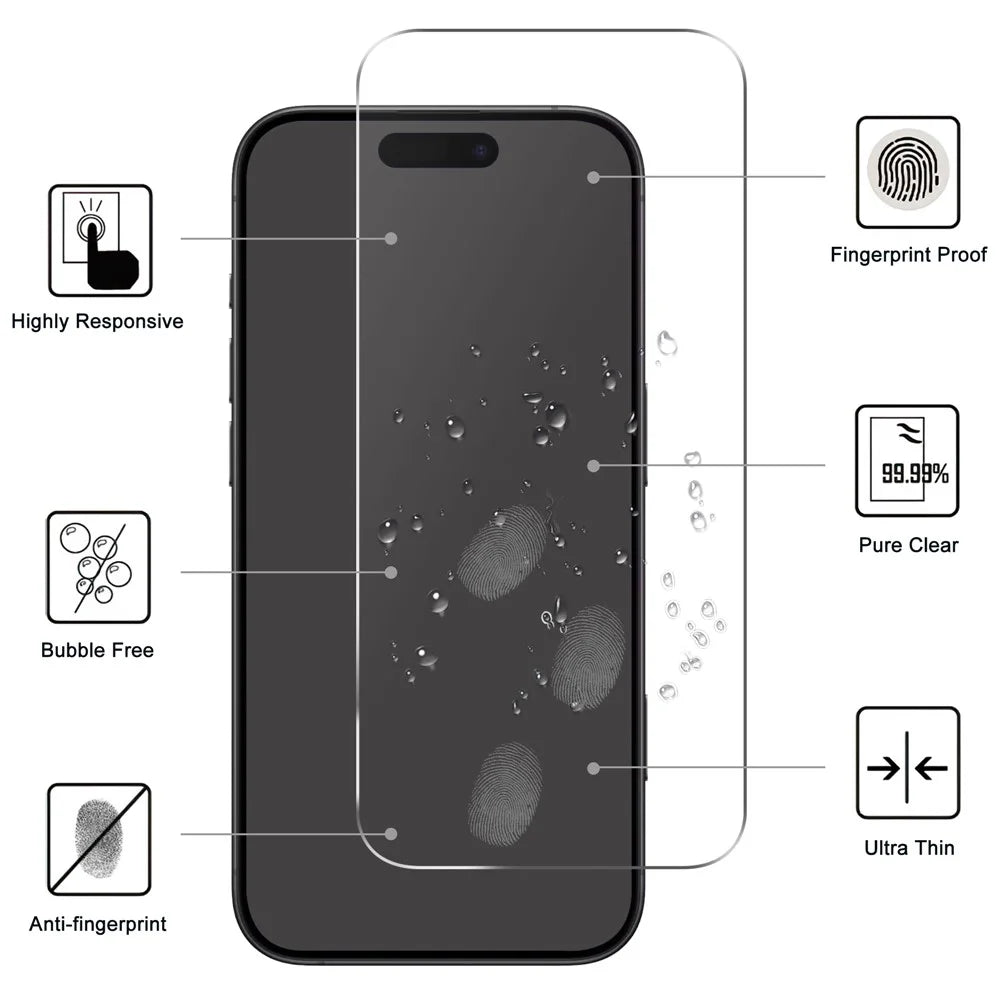 For iPhone Air Clear Tempered Glass Screen Protector Anti-Explosion Film + Camera Lens Protector - 3