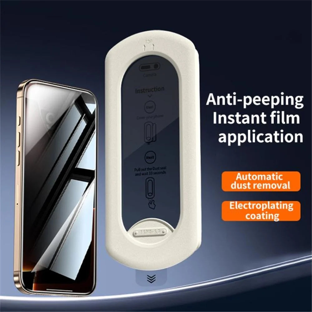 For iPhone 16 Plus Screen Protector High Aluminium-Silicon Glass 28 Degree Anti-Spy Film with Dust Removal Tool - 3