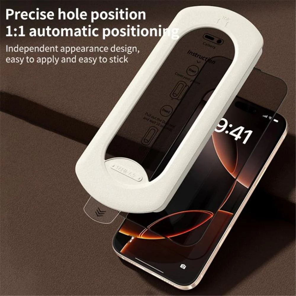 For iPhone 16 Plus Screen Protector High Aluminium-Silicon Glass 28 Degree Anti-Spy Film with Dust Removal Tool - 4