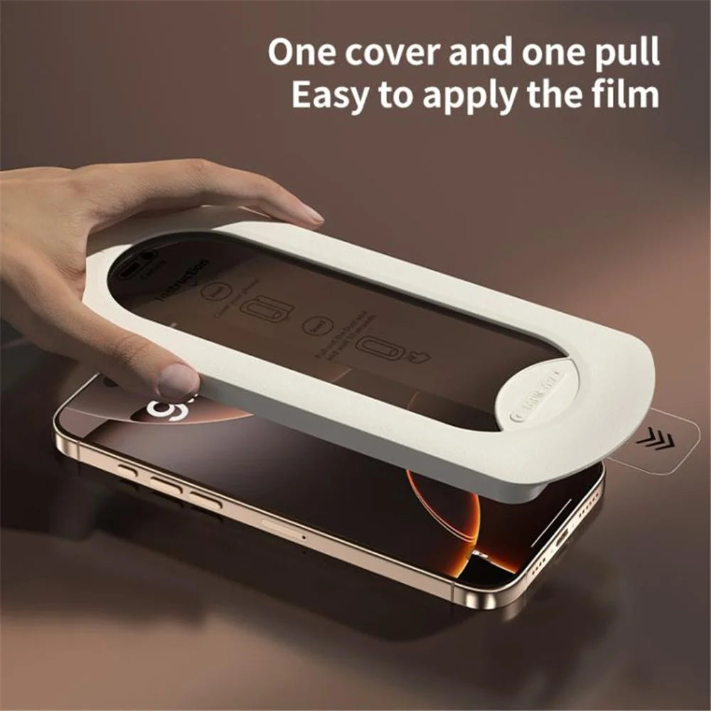 For iPhone 16 Plus Screen Protector High Aluminium-Silicon Glass 28 Degree Anti-Spy Film with Dust Removal Tool - 5