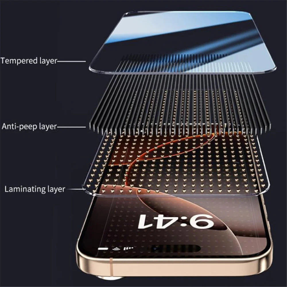 For iPhone 14 Pro Max Screen Protector High Aluminium-Silicon Glass 28 Degree Anti-Spy Film with Dust Removal Tool - 7