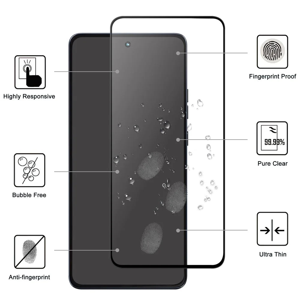 For Motorola Moto G86 Power 5G / G86 5G AGC Tempered Glass with Black Edge Full Glue Full Coverage Screen Protector - 2