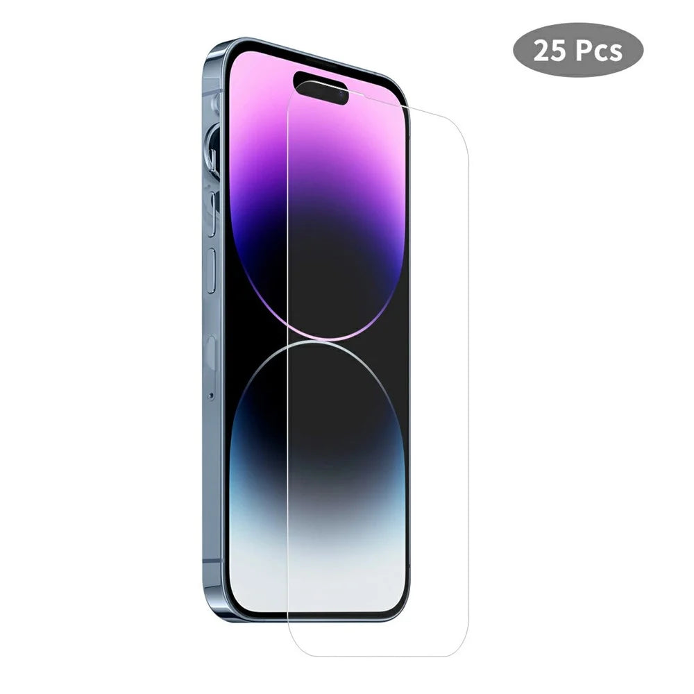 JUNSUNMAY 25Pcs For iPhone 15 Pro Max Tempered Glass Screen Protector Anti Drop Explosion-Proof HD Clear Film - 1
