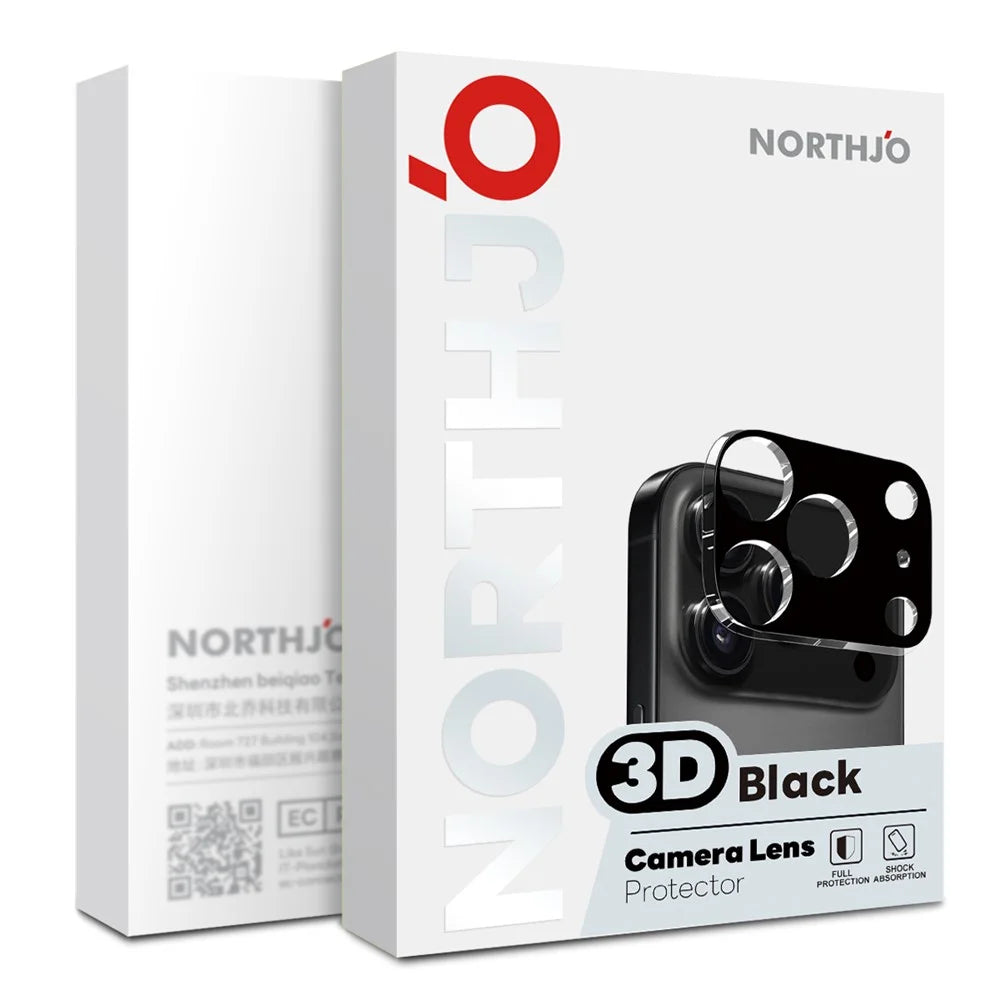 NORTHJO For iPhone Air Camera Lens Protector Black Silk Printing 3D Clear Tempered Glass Lens Film - 4