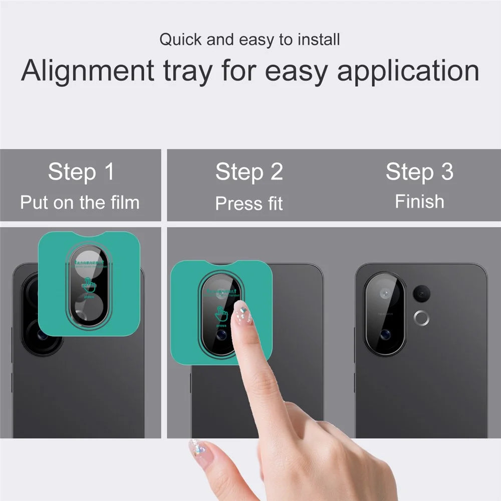 IMAK For vivo S30 5G Tempered Glass Camera Lens Protector with Self Positioning Frame (Black Version) - 4