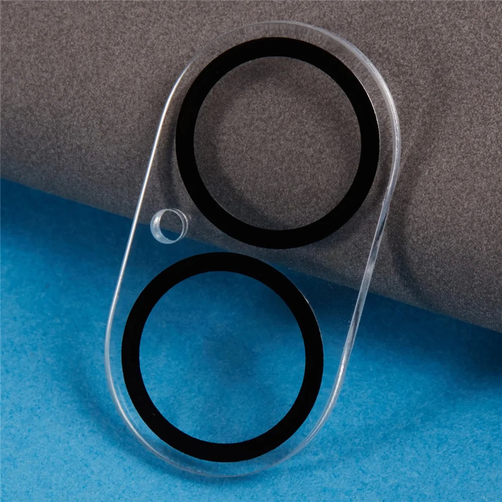 For iPhone 16 / 16 Plus Camera Lens Protector with Black Circle Design Tempered Glass Lens Film - 3