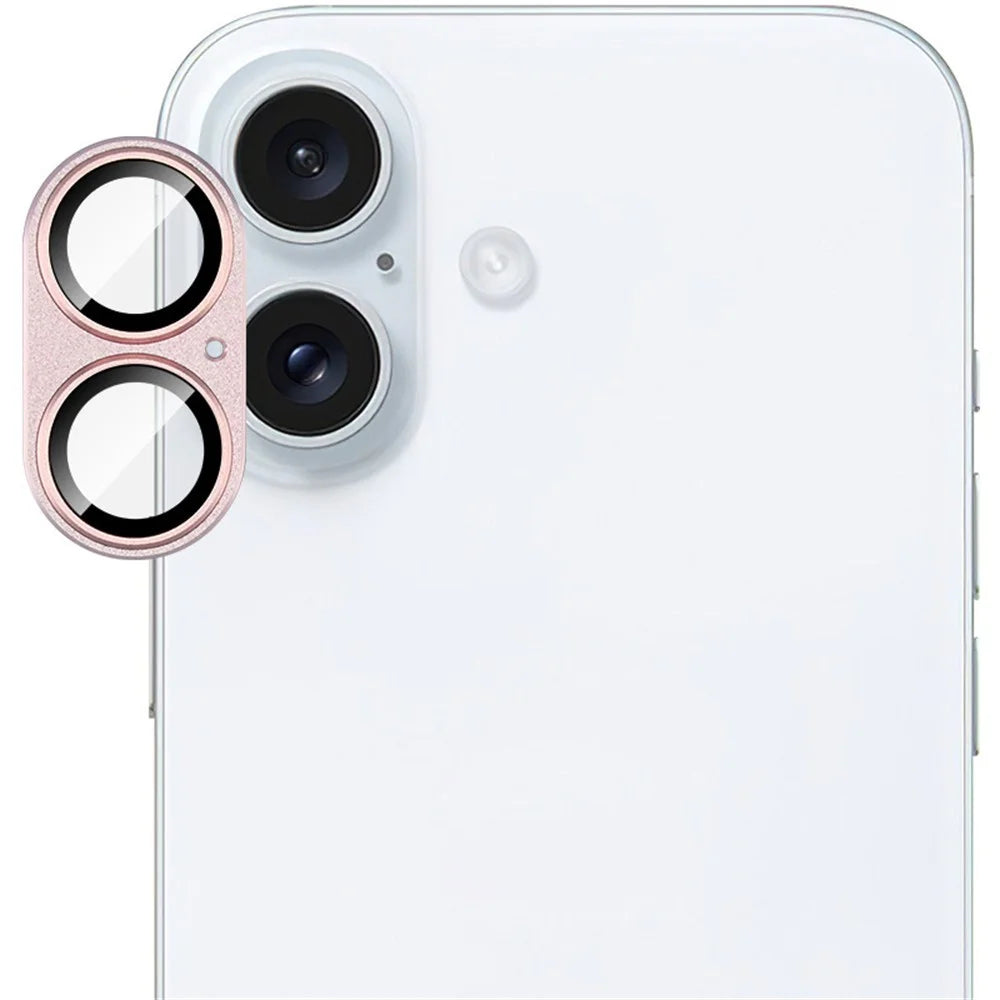 IMAK For iPhone 17 Camera Lens Film Metal Lens Cap + Tempered Glass Lens Protector - Pink - 1