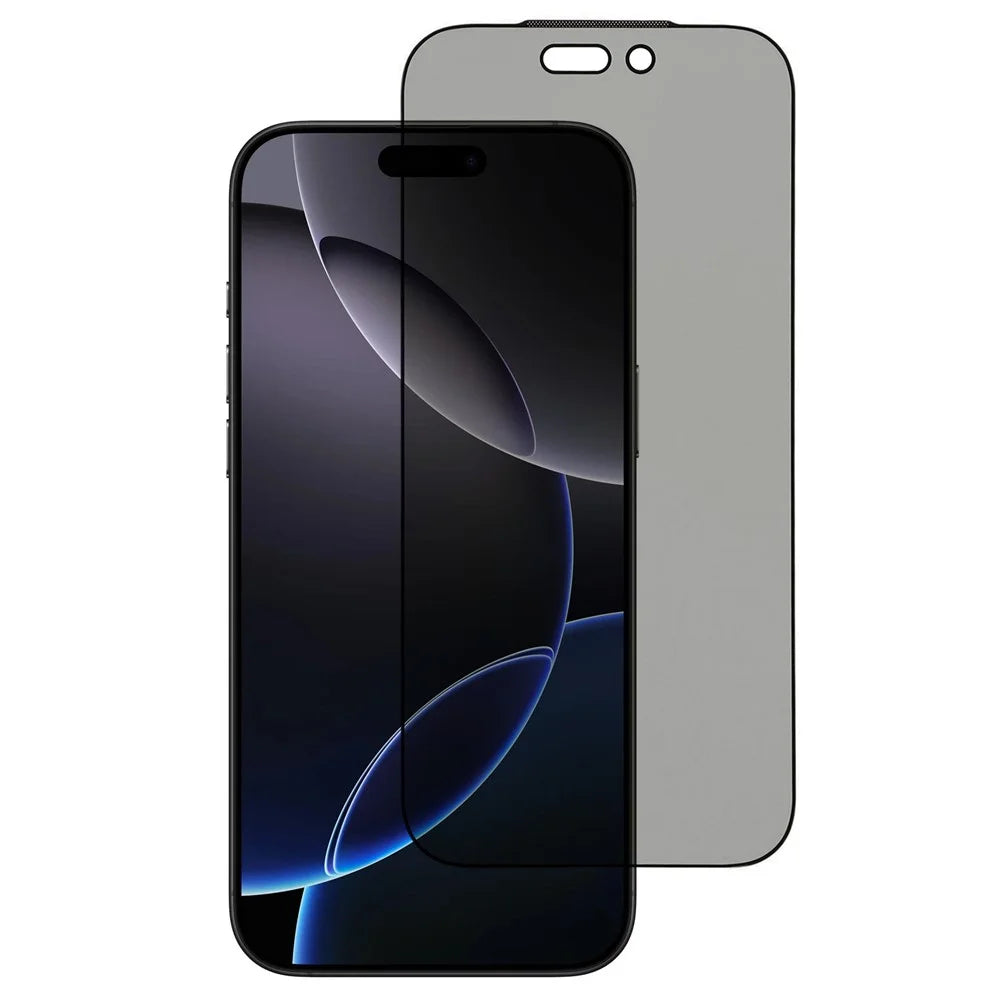 For iPhone 17 Privacy Tempered Glass Screen Protector with Silk Printing / Dust Filter Mesh - 1