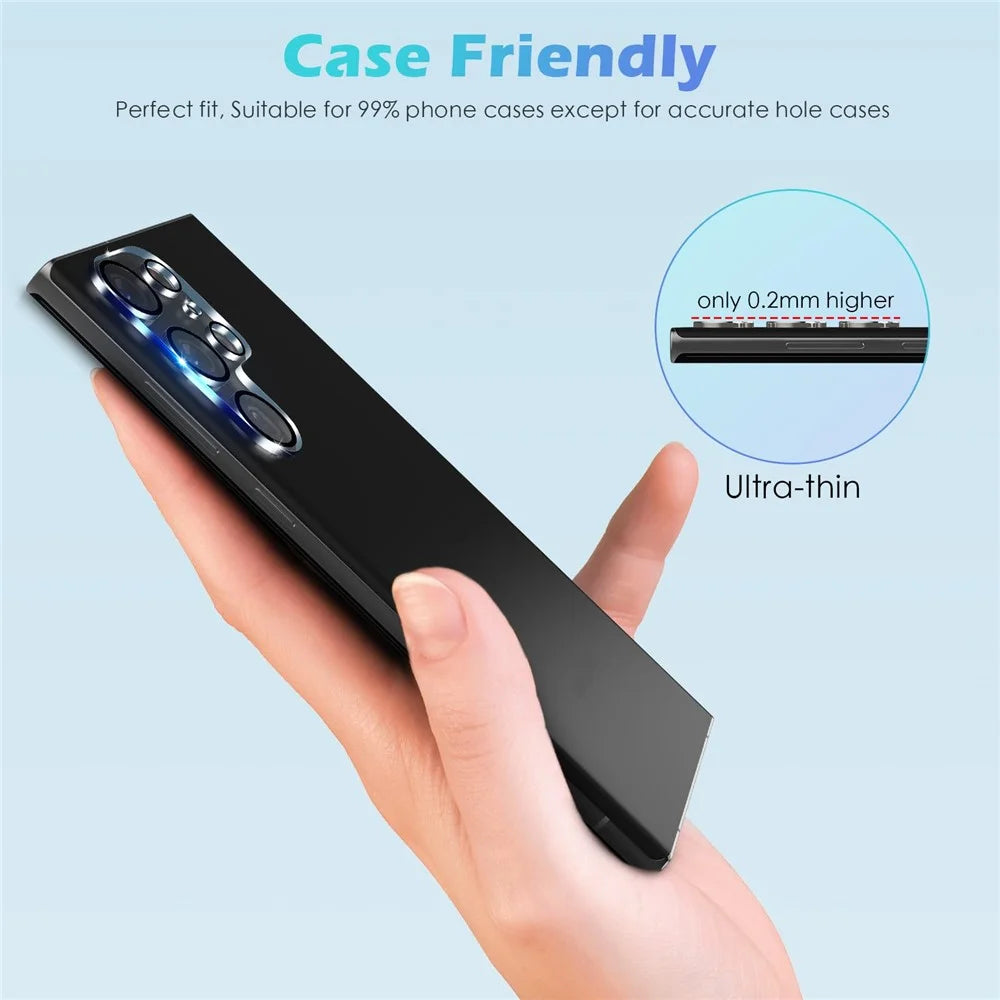 For Samsung Galaxy S25 Ultra Camera Lens Protector Black Ring Silk Printing Tempered Glass Acrylic Lens Film - 4