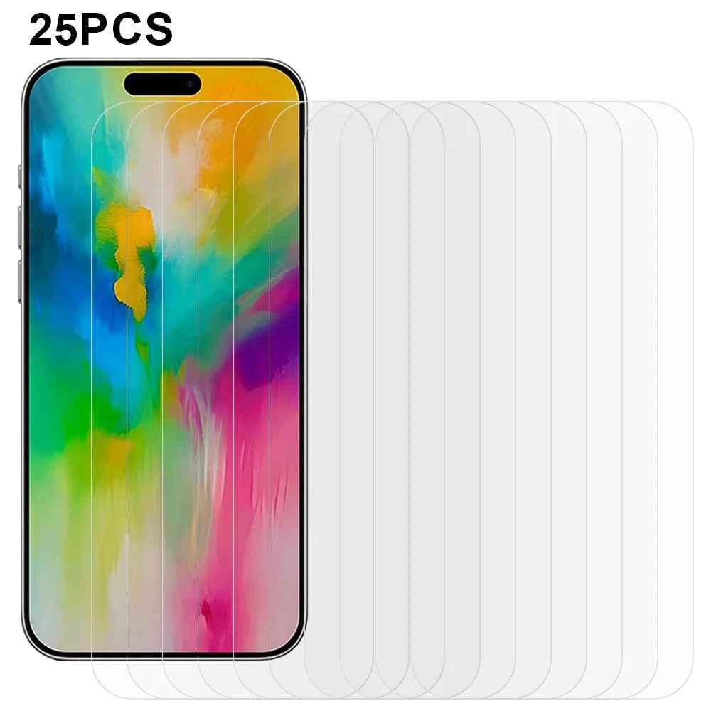 25Pcs For iPhone Air Tempered Glass High Definition Screen Protector Film (No Package, with Wipes Set, Dust-absorber, Guide Sticker) - 1