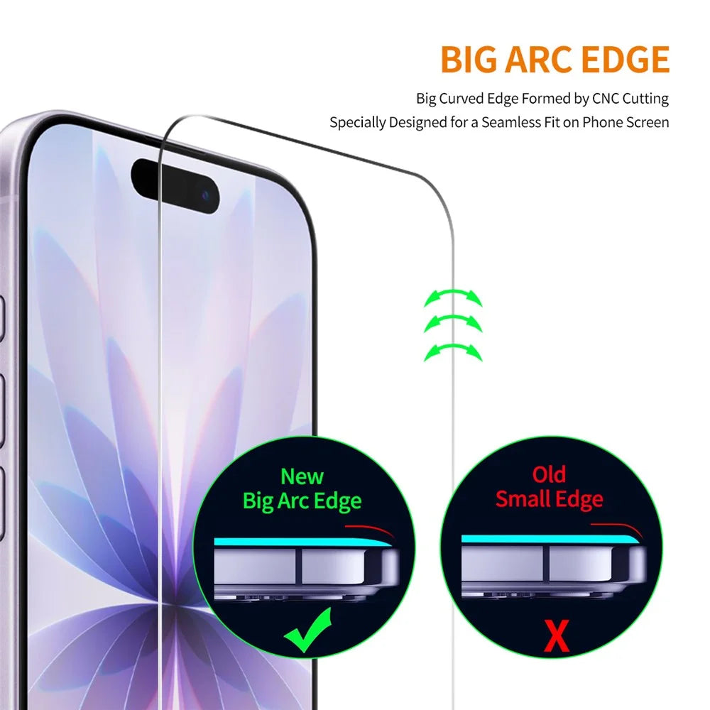 ENKAY HAT PRINCE 2Pcs For iPhone 17 Screen Protector Thick Adhesive 9H Arc Edges High Aluminium-Silicon Glass Film - 5