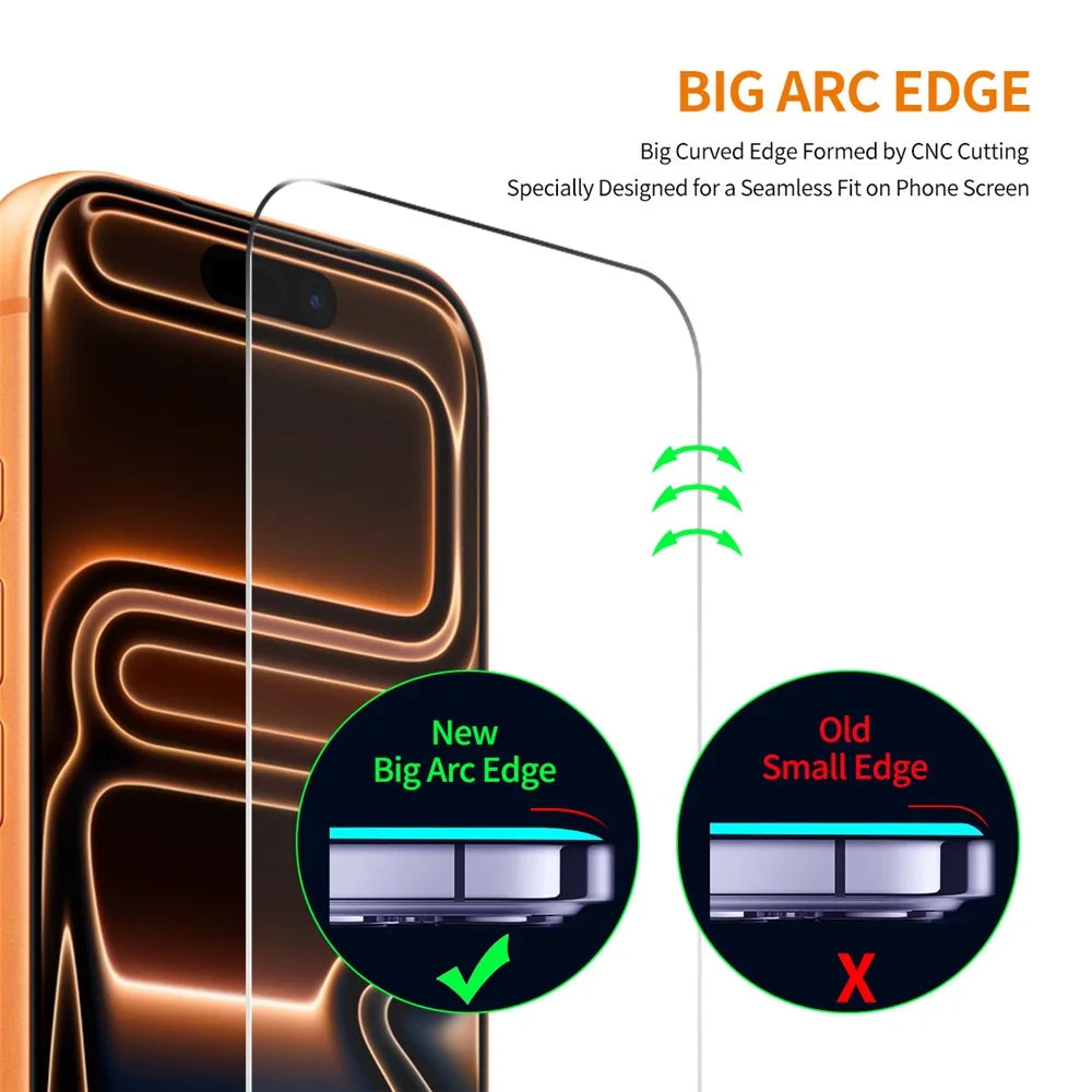 ENKAY HAT PRINCE 2Pcs For iPhone 18 Pro / 17 Pro Screen Protector Thick Adhesive 9H Arc Edges High Aluminium-Silicon Glass Film - 5