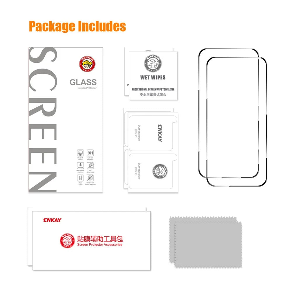 ENKAY HAT PRINCE 2Pcs For iPhone Air Screen Protector Thick Adhesive 0.26mm 2.5D High Aluminium-Silicon Glass Film - 7