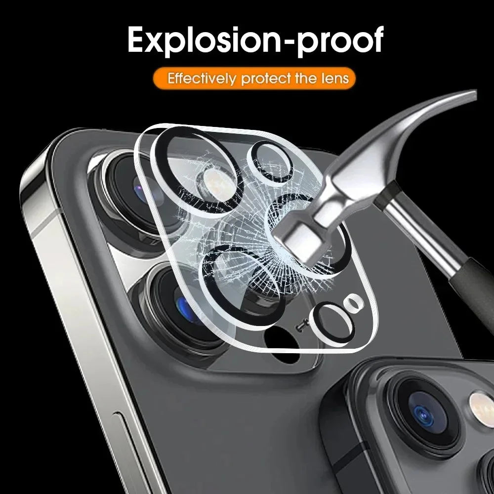For iPhone 14 Pro / 14 Pro Max Camera Lens Protector Black Ring Silk Printing Tempered Glass Acrylic Lens Film - 2