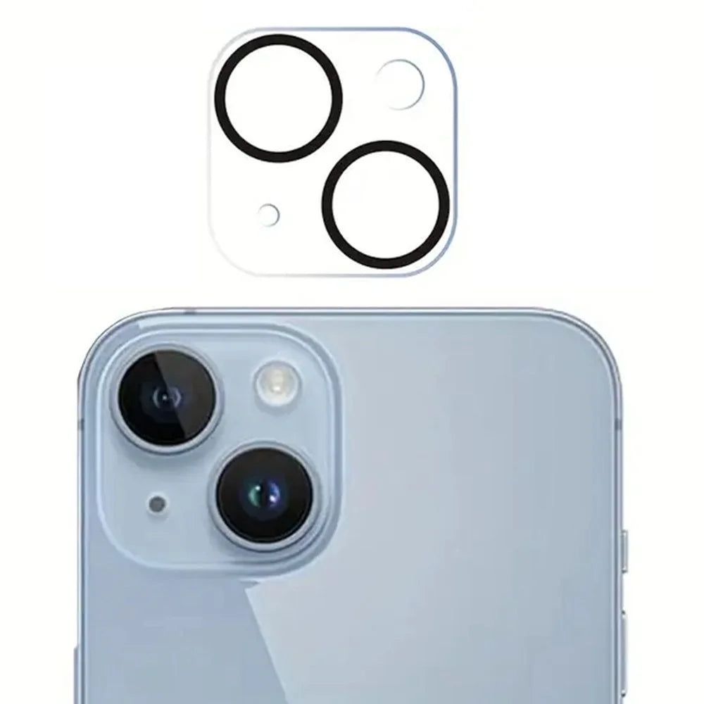For iPhone 13 / 13 mini Camera Lens Protector Black Ring Silk Printing Tempered Glass Acrylic Lens Film - 1