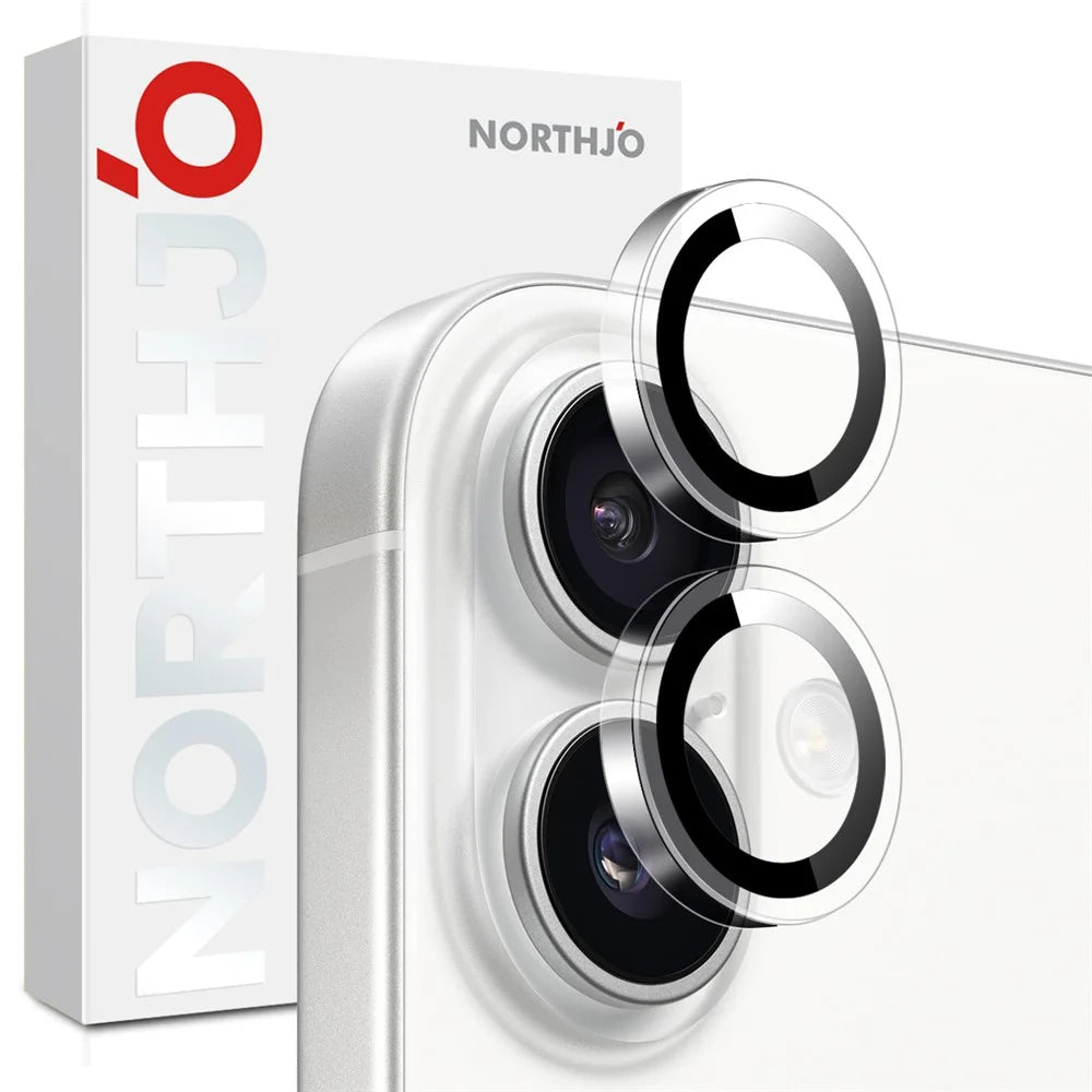 NORTHJO 1Set Clear Lens Film for iPhone 17 Camera Lens Protector Tempered Glass Metal Ring Guard - 1
