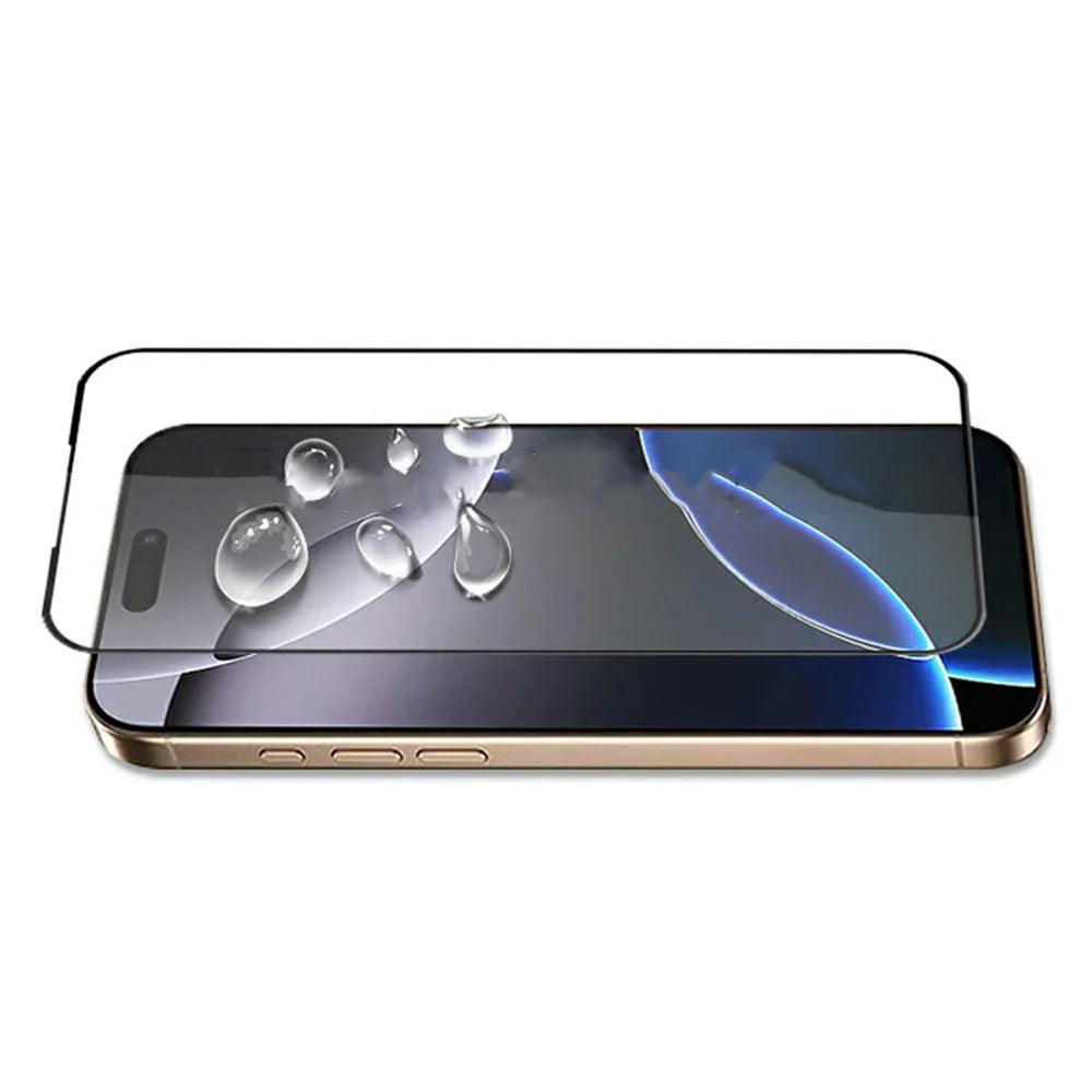 MOCOLO For iPhone 18 Pro / 17 Pro Screen Protector Anti-Shatter Silk Printing Tempered Glass Film - Black - 4