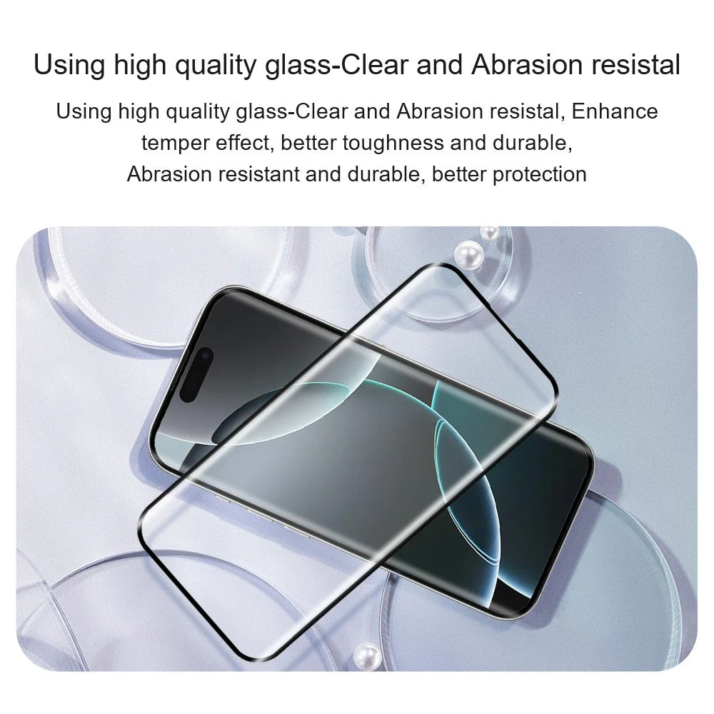AMORUS For iPhone Air Screen Protector Anti-Shatter Tempered Glass Film - Black - 6