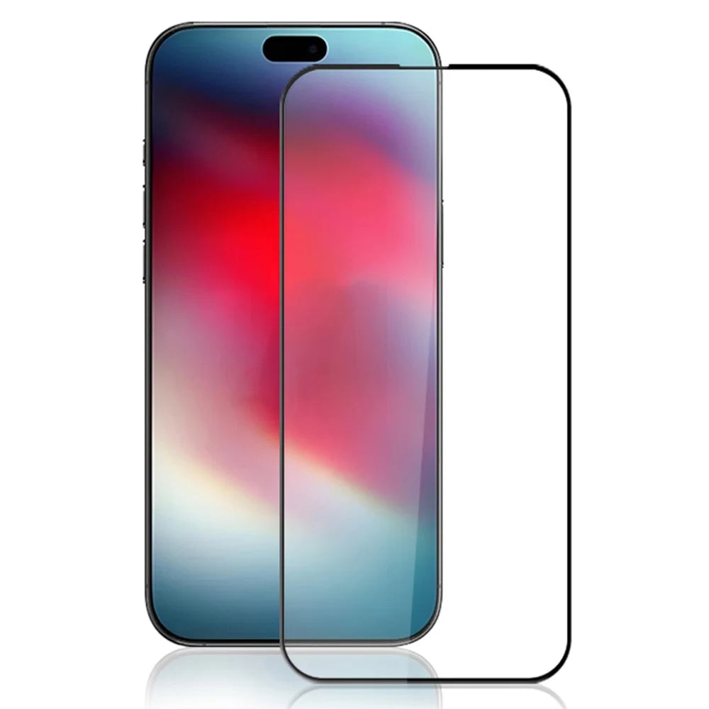 AMORUS 2Pcs For iPhone Air Screen Protector Shatterproof Silk Printing Tempered Glass Film - Black - 1