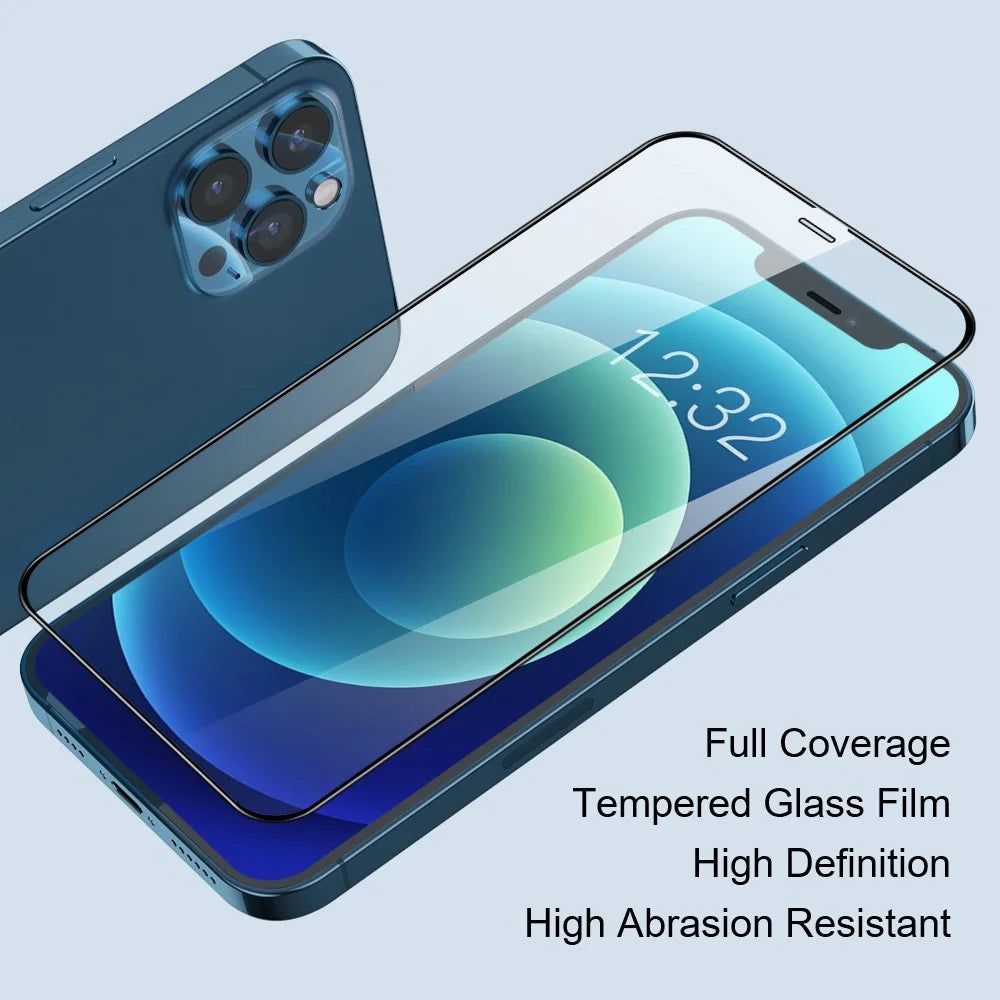 AMORUS 2Pcs For iPhone 18 Pro / 17 Pro Screen Protector Shatterproof Silk Printing Tempered Glass Film - Black - 5